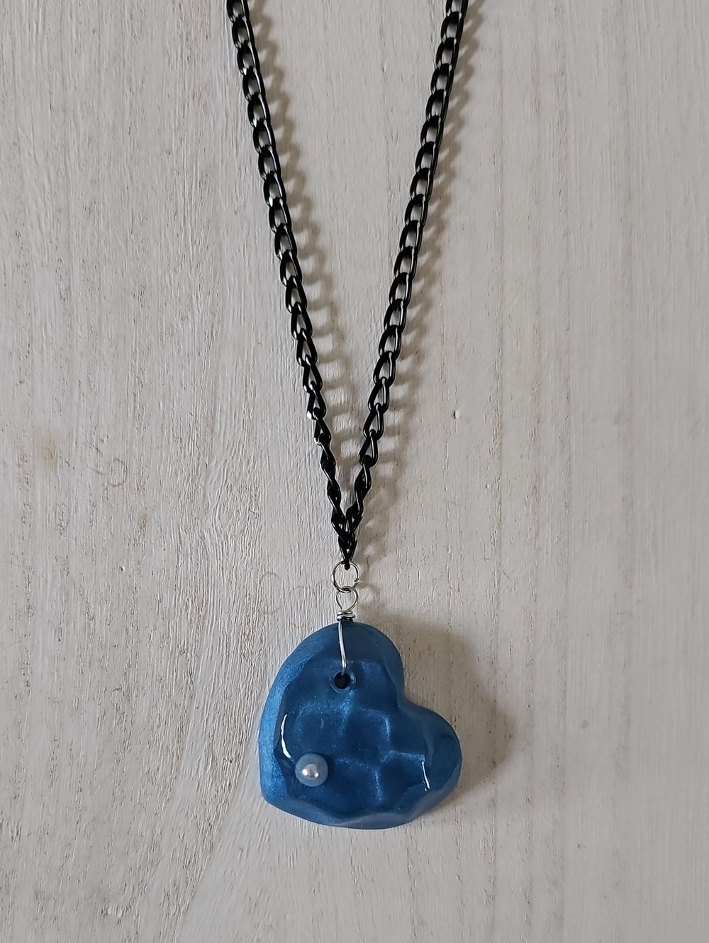 Blue Ocean Heart Pendant Necklace